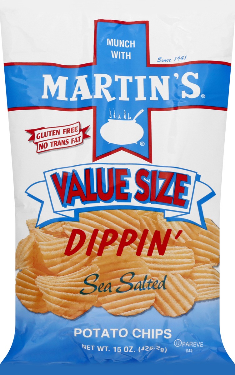 slide 8 of 13, Martin's Dippin' Value Size Sea Salted Potato Chips 15 oz, 15 oz