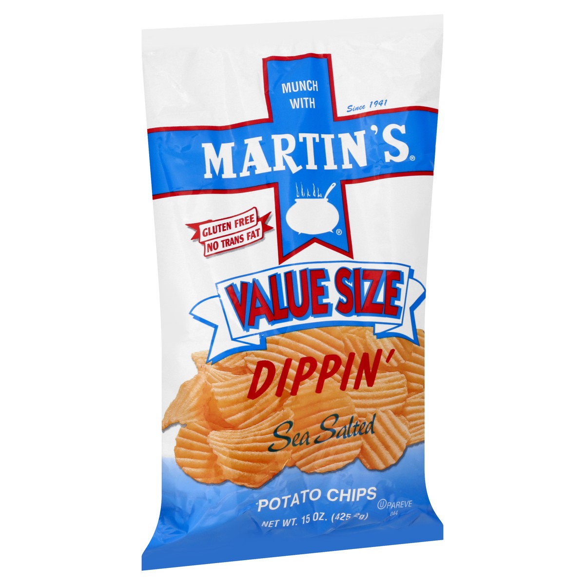 slide 2 of 13, Martin's Dippin' Value Size Sea Salted Potato Chips 15 oz, 15 oz