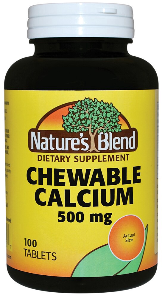 slide 6 of 6, Nature's Blend Chewable Calcium Tablets 500Mg 100 Count, 100 ct