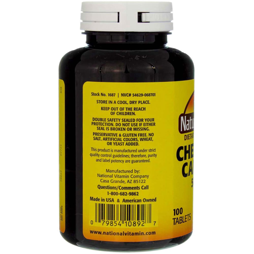 slide 5 of 6, Nature's Blend Chewable Calcium Tablets 500Mg 100 Count, 100 ct