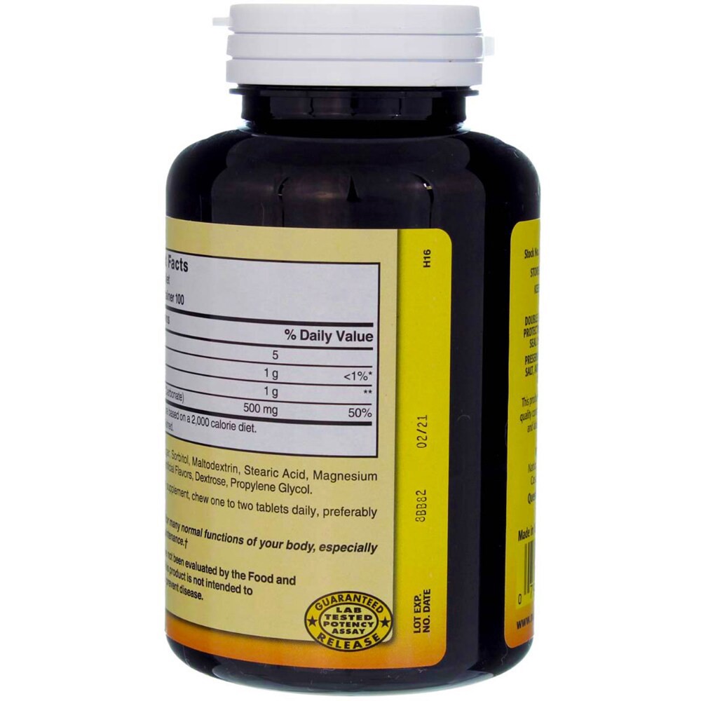 slide 3 of 6, Nature's Blend Chewable Calcium Tablets 500Mg 100 Count, 100 ct