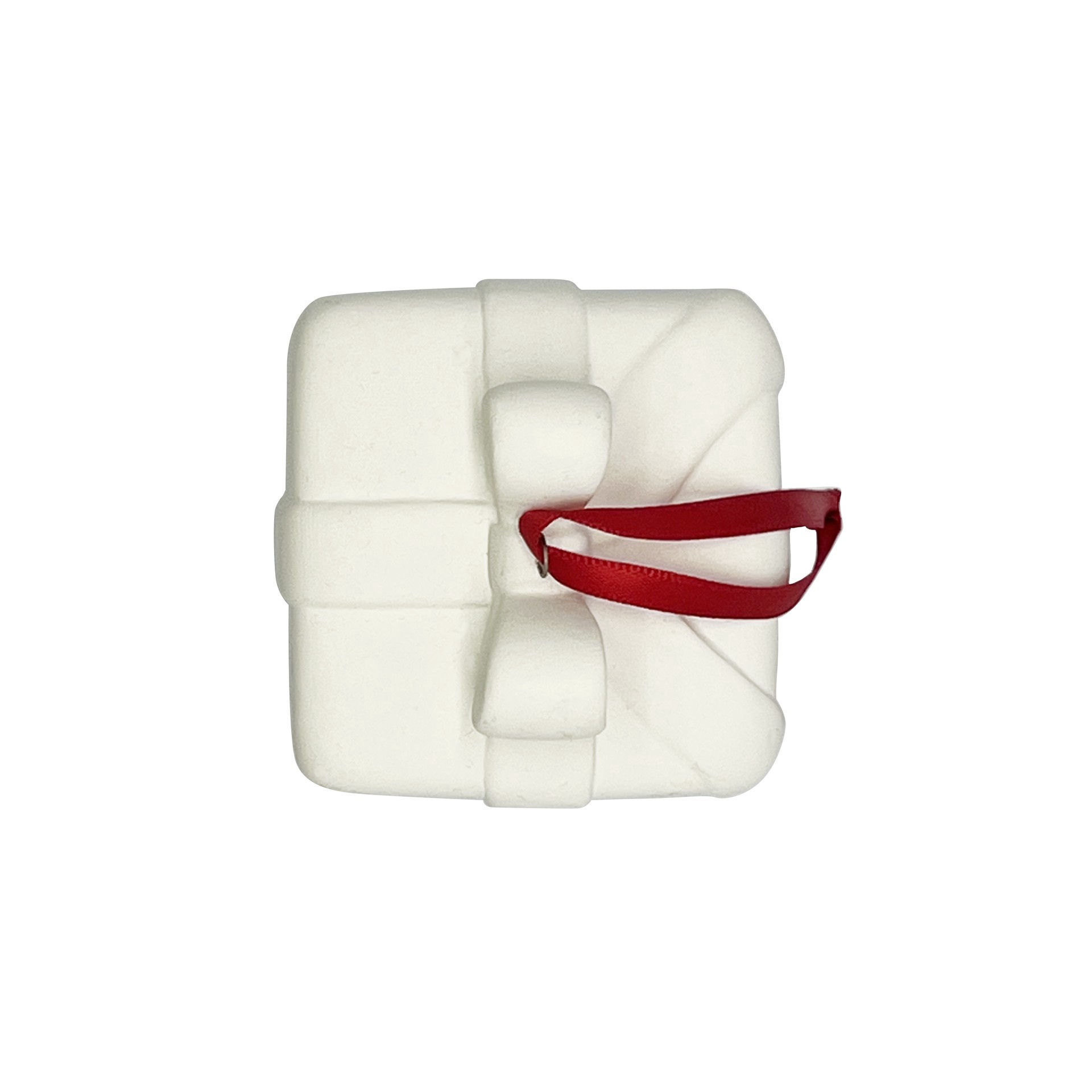 slide 4 of 5, 3.5" Diy Ceramic 3d Present Ornament By Make Market, 2.5 in x 2.5 in x 3.5 in