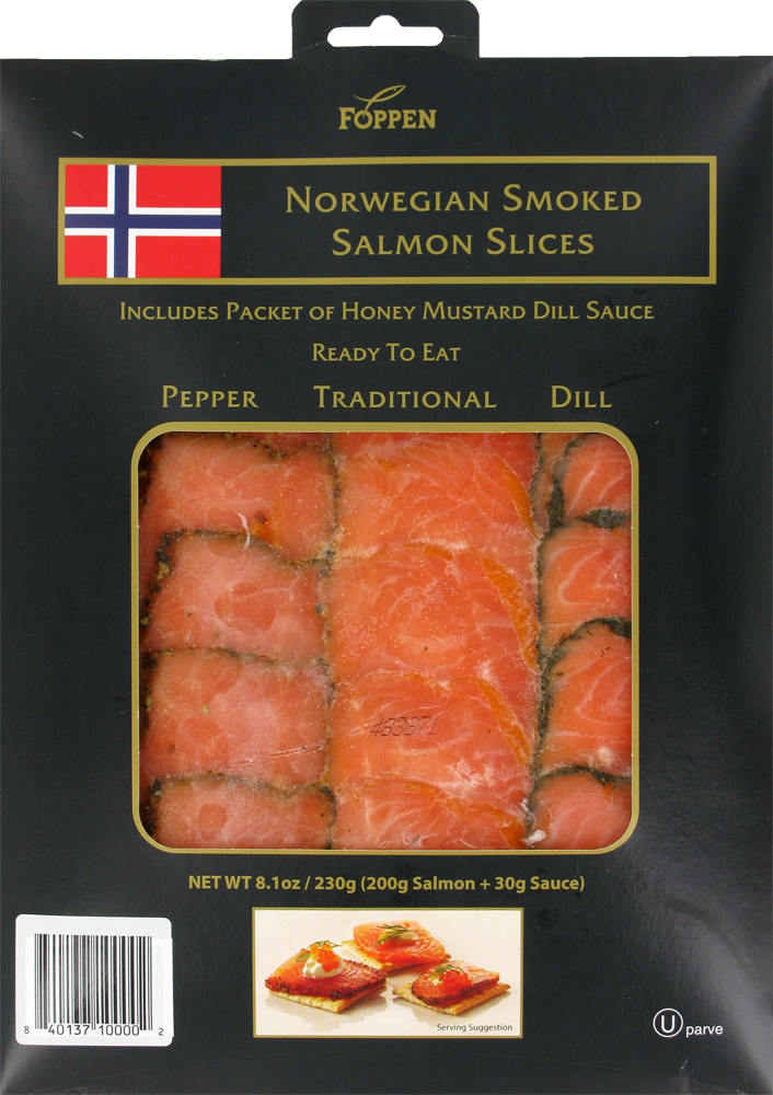 slide 2 of 2, Foppen Norwegian Smoked Salmon Slices, 8.1 oz