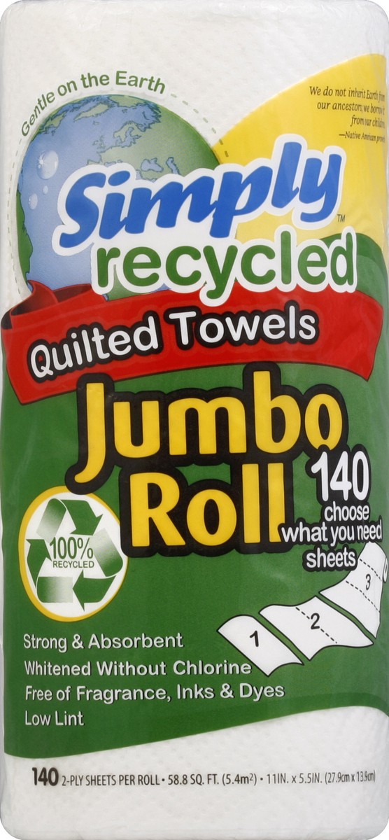 slide 1 of 7, Simply Recycled Paper Towels 1 ea, 1 ct