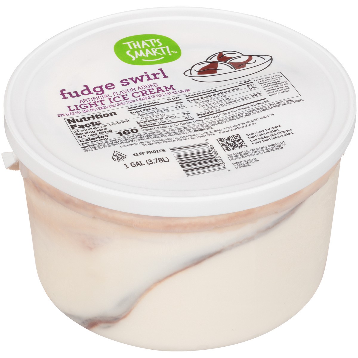 slide 5 of 9, That's Smart! Fudge Swirl Light Ice Cream, 1 gal