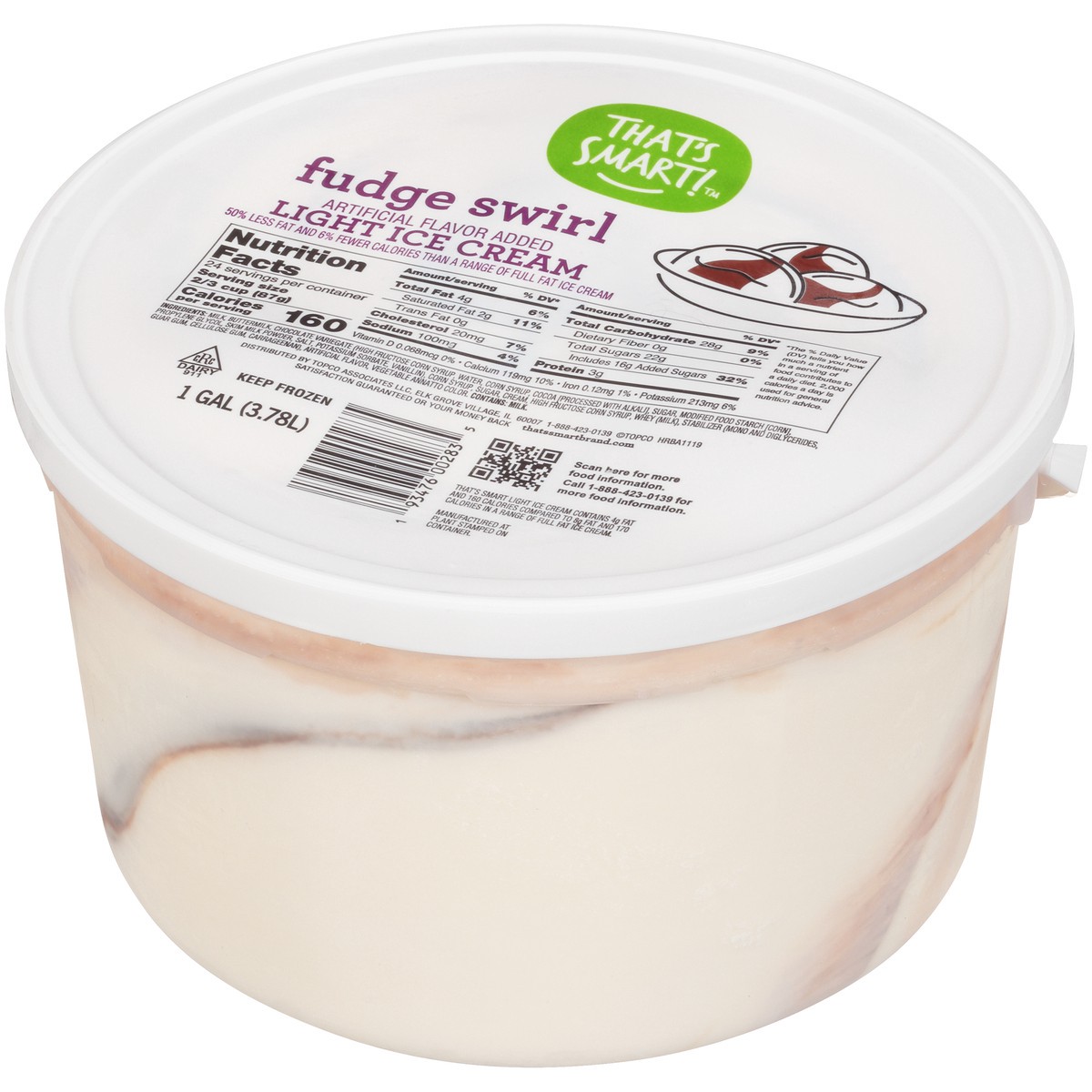 slide 9 of 9, That's Smart! Fudge Swirl Light Ice Cream, 1 gal