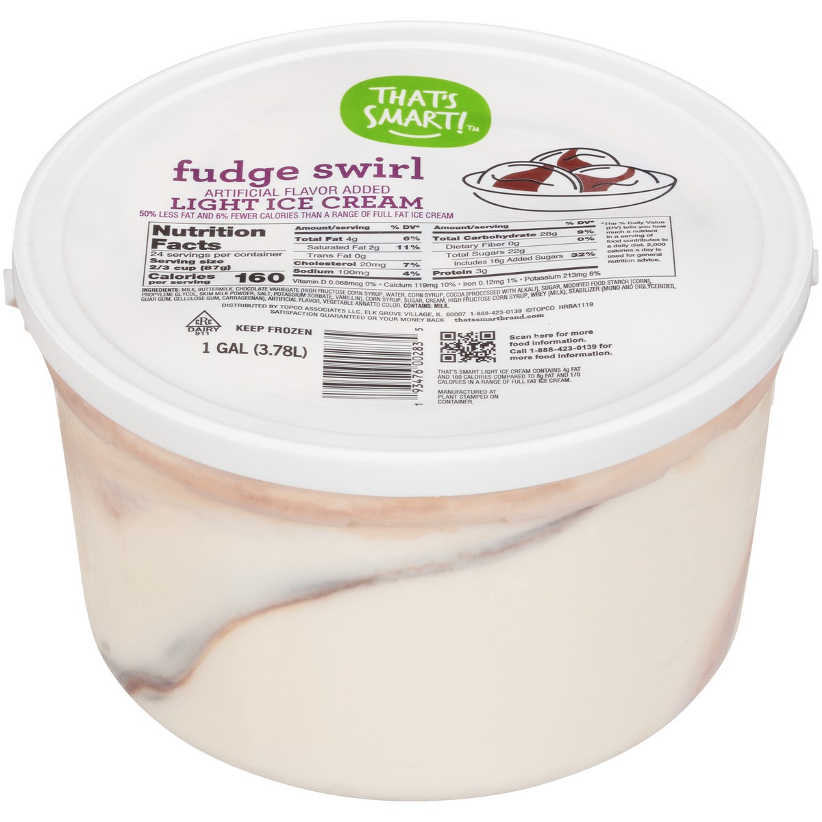 slide 1 of 9, That's Smart! Fudge Swirl Light Ice Cream, 1 gal