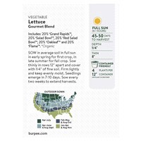 slide 3 of 5, Burpee Organic Gourmet Blend Lettuce Seeds, 1 ct