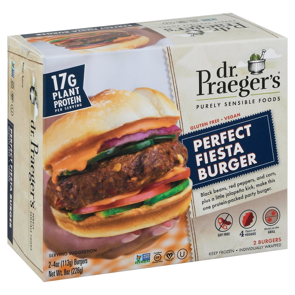 slide 7 of 9, Dr. Praeger's Perfect Fiesta Burger 2 ea, 10.5 oz