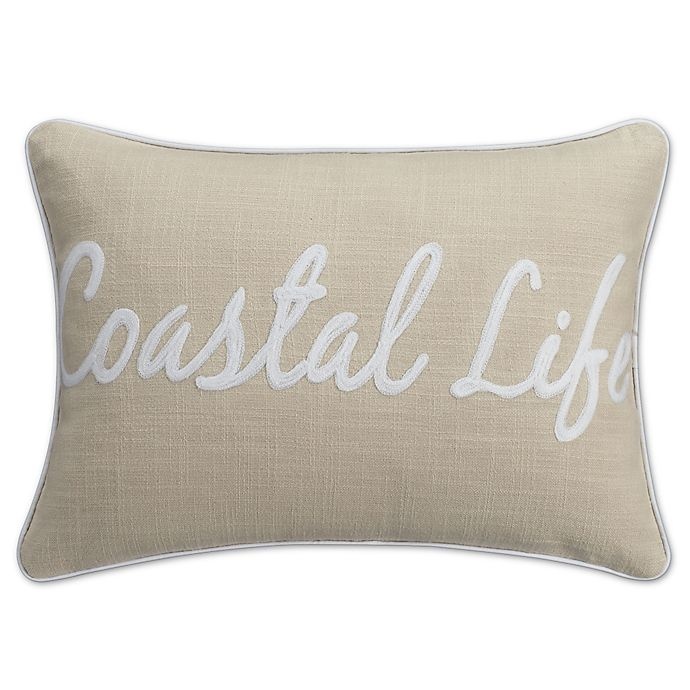 slide 1 of 1, KAS Seneca Coastal Life'' Oblong Throw Pillow - Natural'', 1 ct