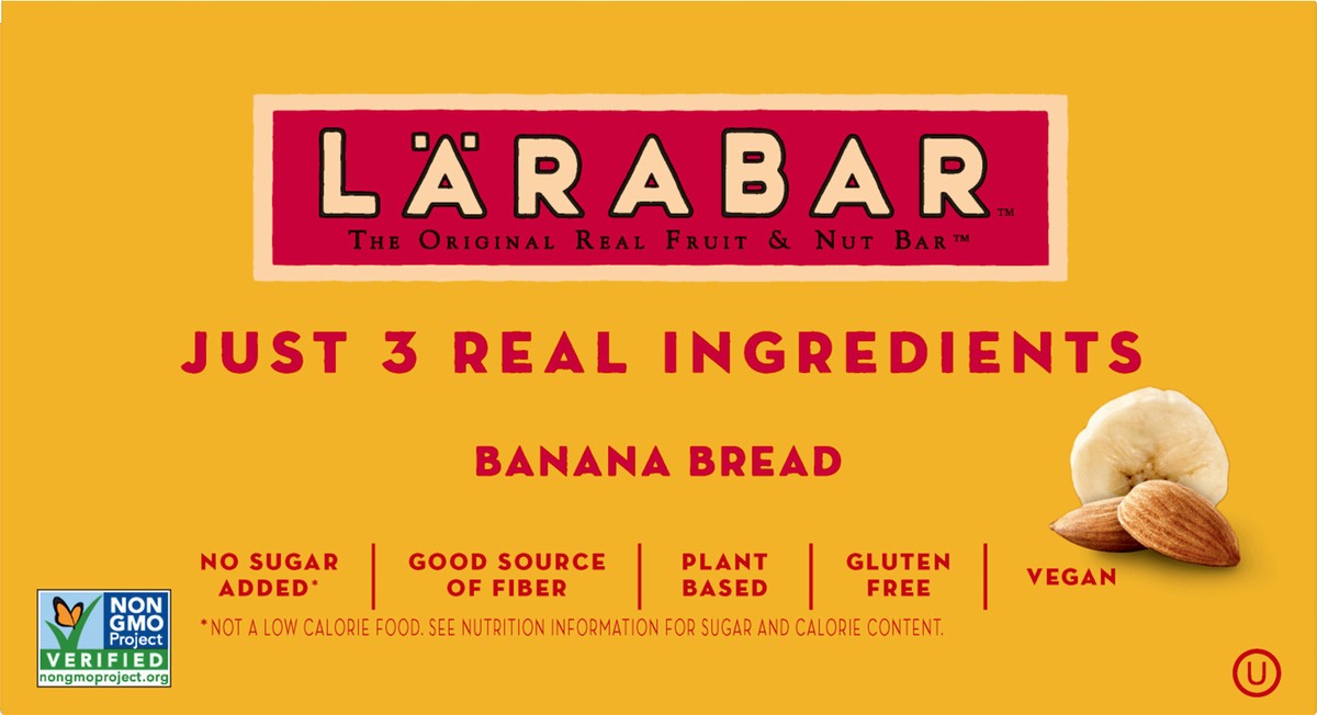 slide 2 of 13, LÄRABAR Banana Bread, Gluten Free Vegan Fruit & Nut Bar, 1.6 oz Bars, 16 Ct, 16 ct