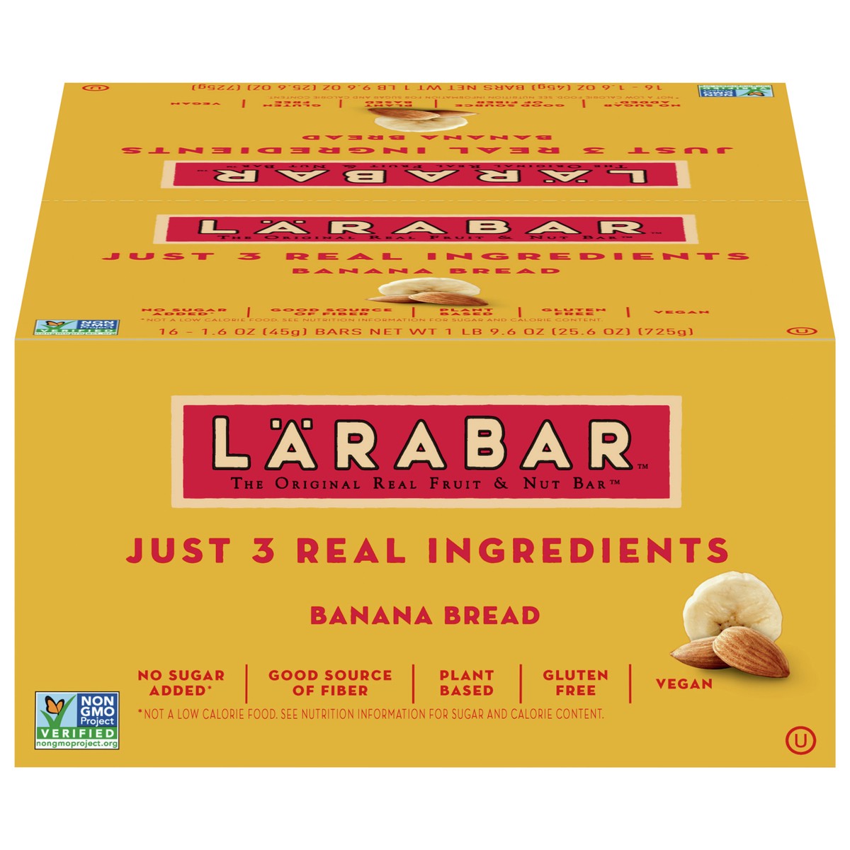 slide 1 of 13, LÄRABAR Banana Bread, Gluten Free Vegan Fruit & Nut Bar, 1.6 oz Bars, 16 Ct, 16 ct