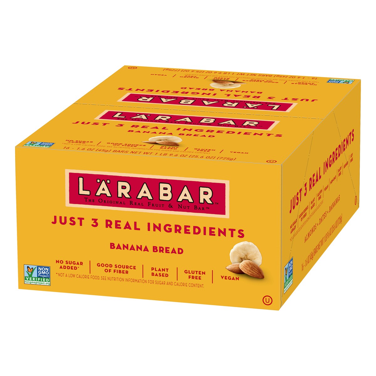 slide 10 of 13, LÄRABAR Banana Bread, Gluten Free Vegan Fruit & Nut Bar, 1.6 oz Bars, 16 Ct, 16 ct