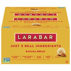 LÄRABAR Banana Bread, Gluten Free Vegan Fruit & Nut Bar, 1.6 oz Bars, 16 Ct