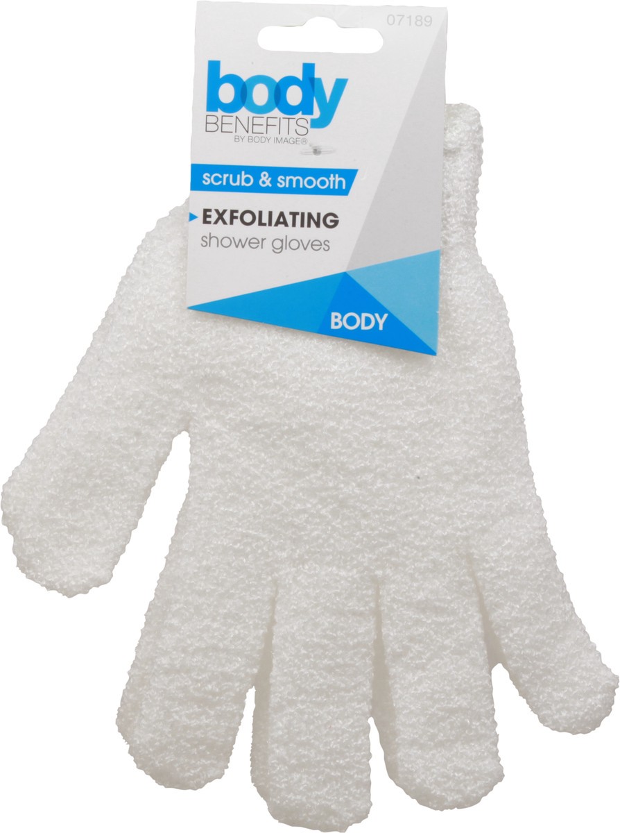 slide 6 of 10, Body Image Body Benefits Scrub and Smooth Exfoliating Shower Gloves 1 ea, 1 ct