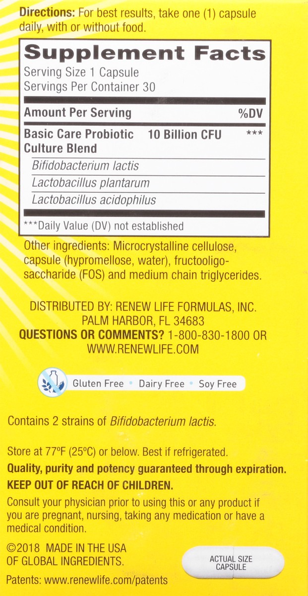 slide 10 of 13, Renew Life Probiotic Basic Care, 30 ct