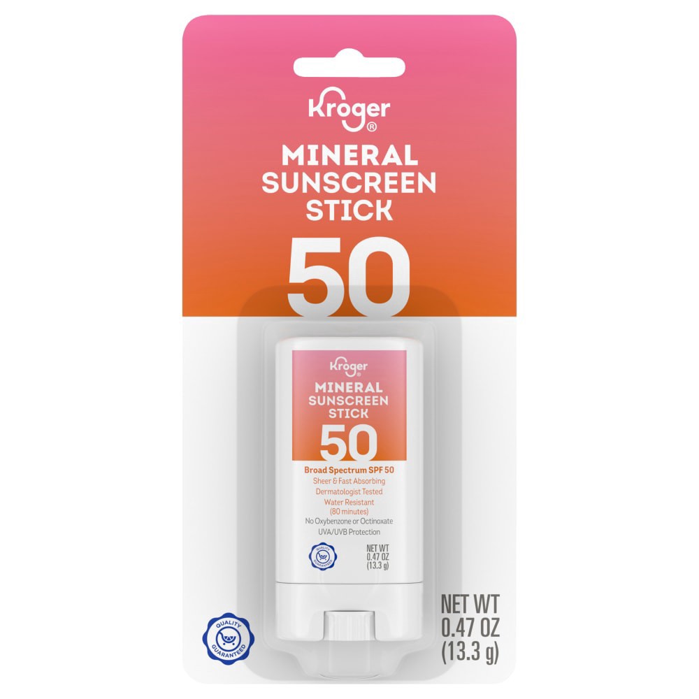 slide 1 of 1, Kroger® Mineral Sunscreen Stick SPF 50, 0.47 oz