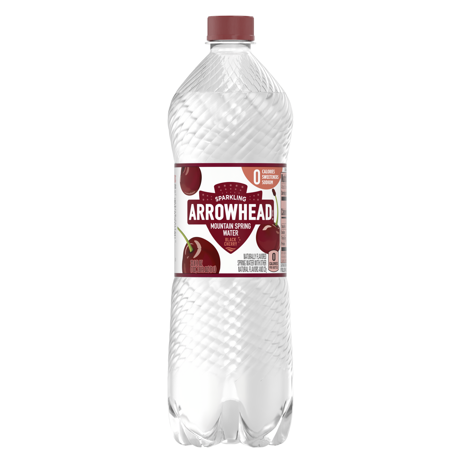 slide 1 of 4, Arrowhead Sparkling Black Cherry Bottle - 1 liter, 1 liter