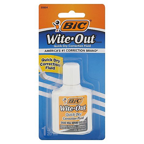 slide 1 of 1, Bic Wite Out Correction Fluid Quick Dry White - 1 Count, 1 ct