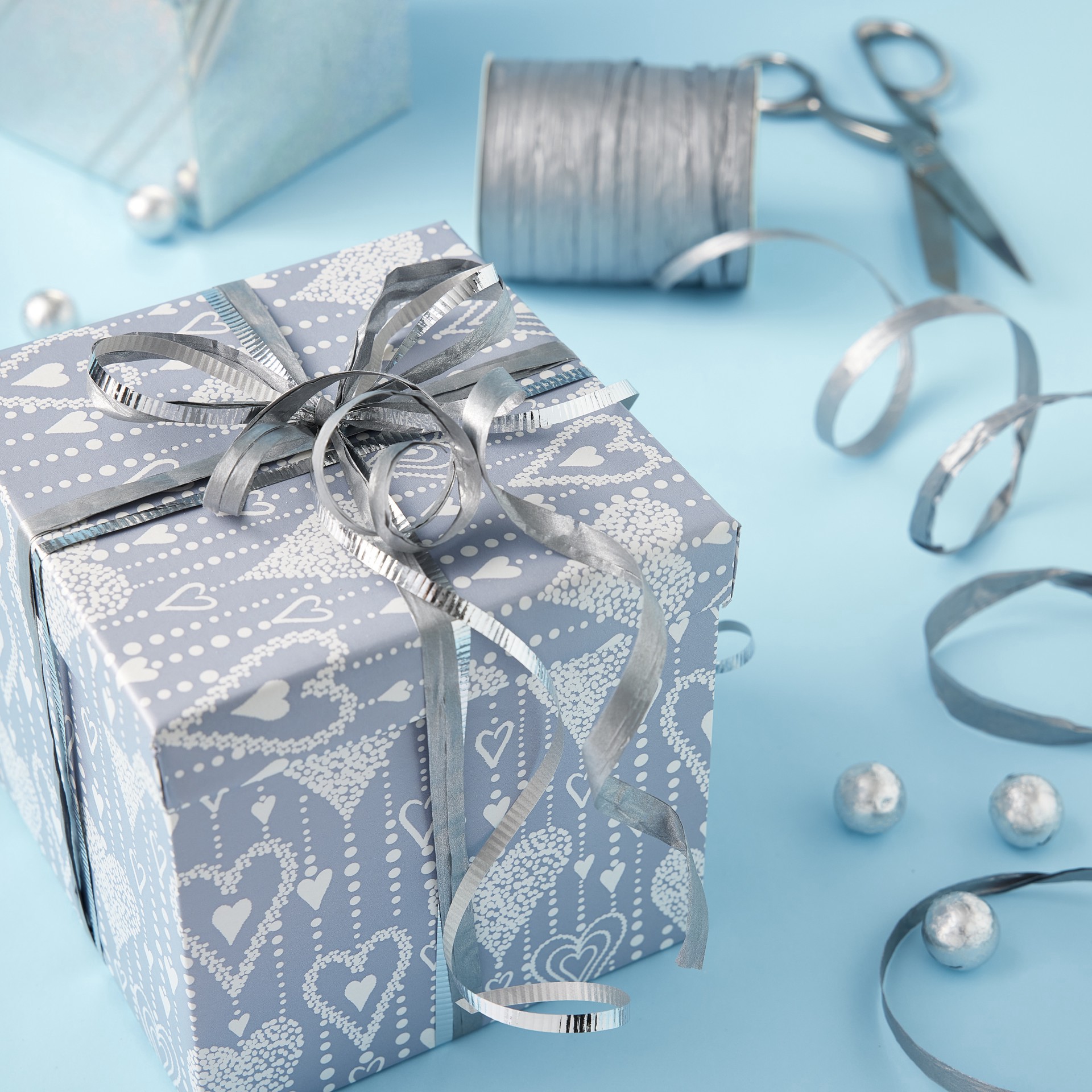 slide 3 of 3, 75yd. Silver Metallic Raffia Ribbon By Celebrate It, 75 yd