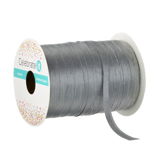 slide 1 of 3, 75yd. Silver Metallic Raffia Ribbon By Celebrate It, 75 yd