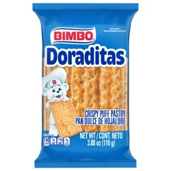 Bimbo Doraditas Sugared Crispy Puff Pastry, Pan de Hojaldre, 3.88 oz, Pastries, Bag