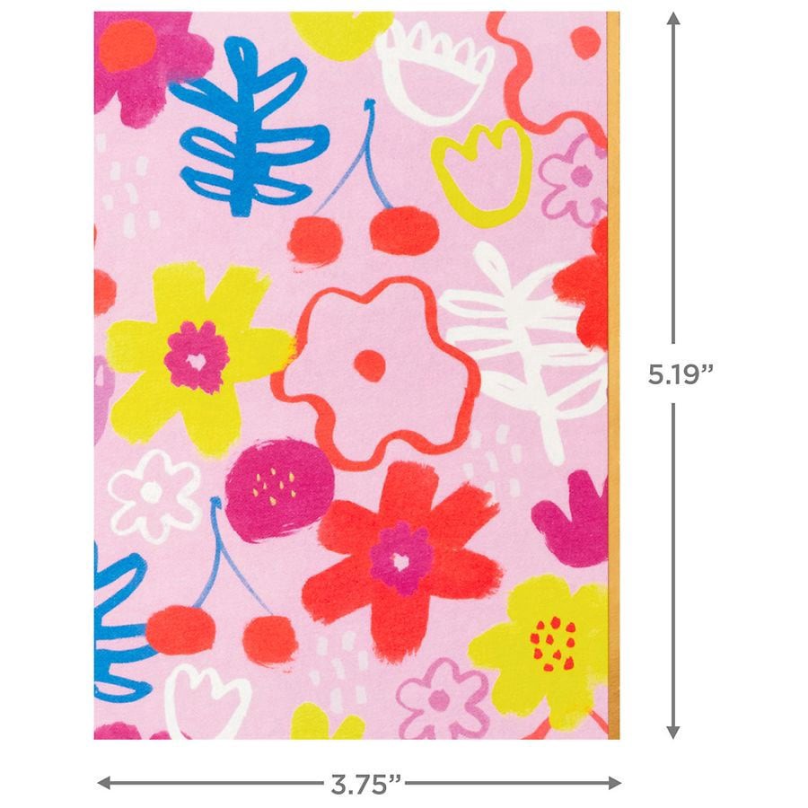 slide 4 of 5, Hallmark Blank Note Cards (Abstract Floral on Pink), 5 ct
