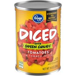 Kroger Diced Tomatoes With Green Chilies - 10 oz