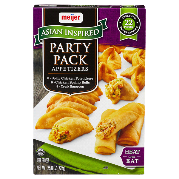slide 1 of 3, Meijer Asian Iinspired Party Pack Appetizers, 22 ct