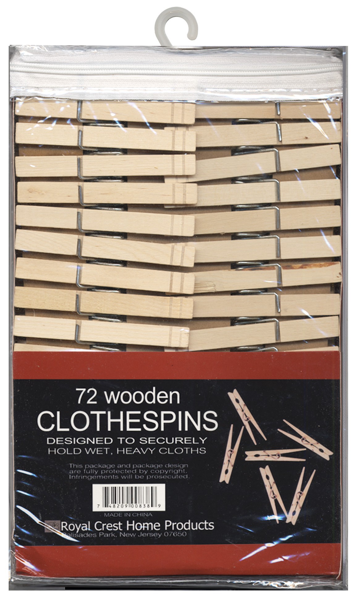 slide 2 of 2, Royal Crest Wooden Clothespins, 72 ct