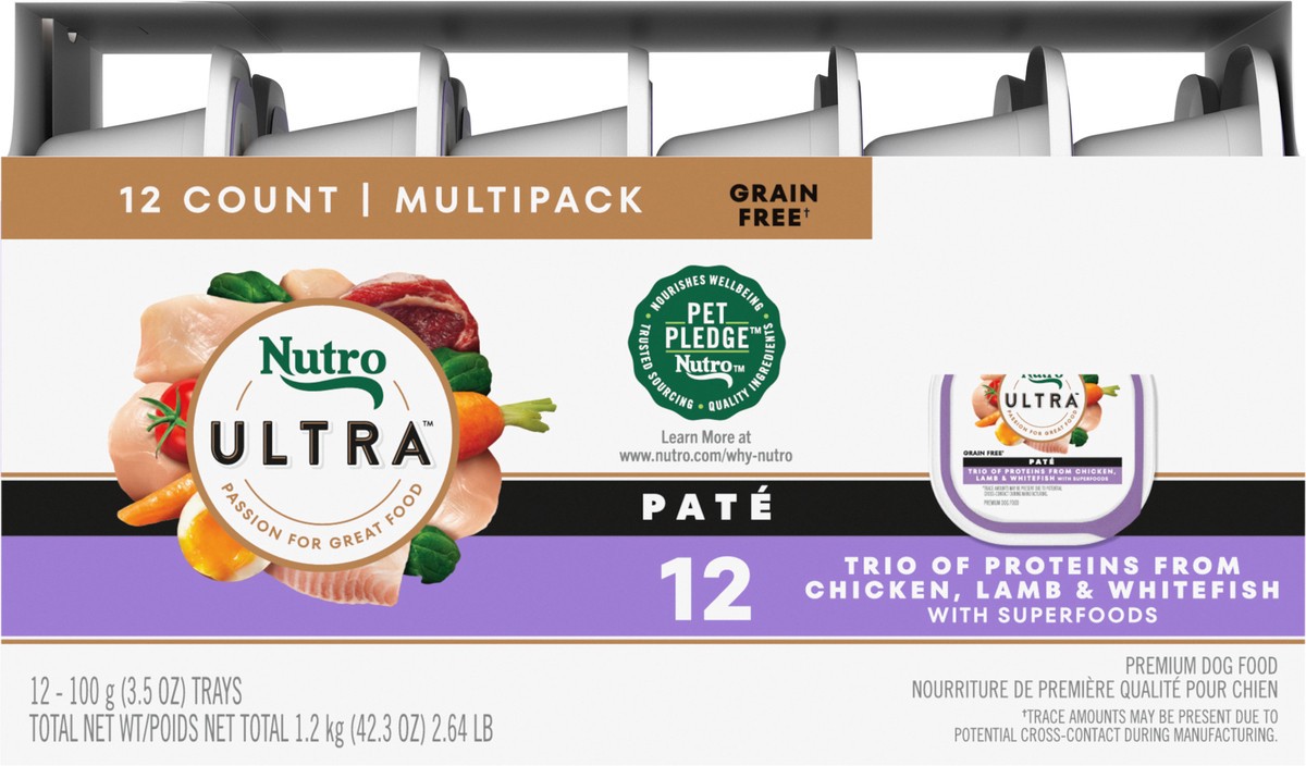 slide 7 of 16, Nutro Ultra Pate Dog Food Multipack 12 - 100 g Trays, 2.65 Lb