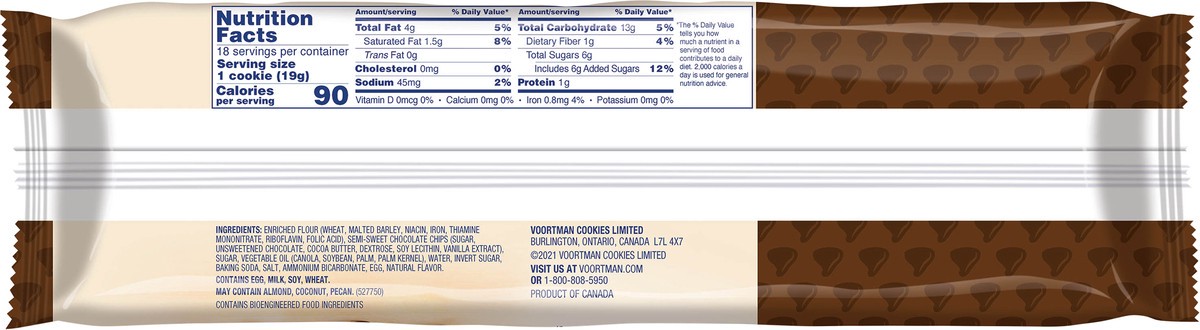 slide 8 of 9, Voortman Bakery Chocolate Chip Roll Pack 12.3 oz, 12.34 oz