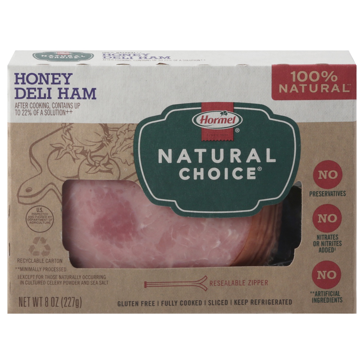 slide 1 of 1, Hormel Natural Choice Honey Deli Ham 8 oz, 8 oz