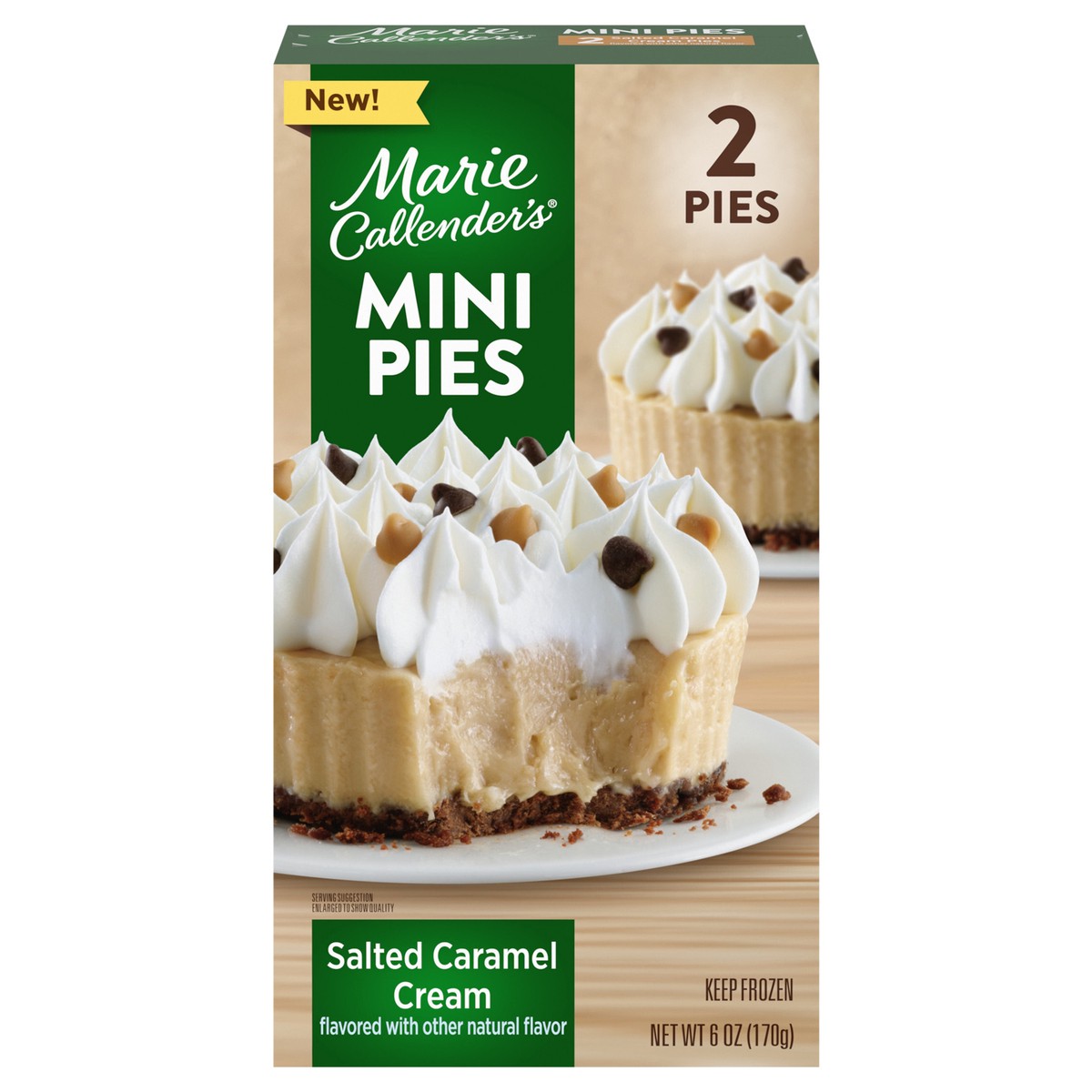 slide 1 of 5, Marie Callender's Salted Caramel Cream Flavored Mini Pies, 2 Pies, Frozen, 6 oz., 2 ct