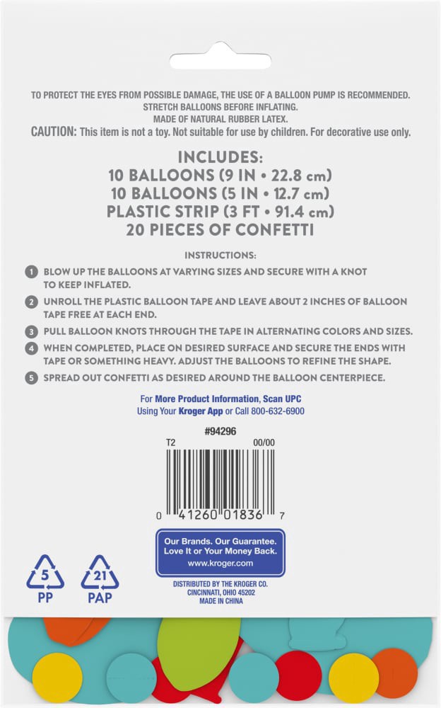 slide 2 of 2, Kroger Balloon Centerpiece Kit - Rainbow, 1 ct