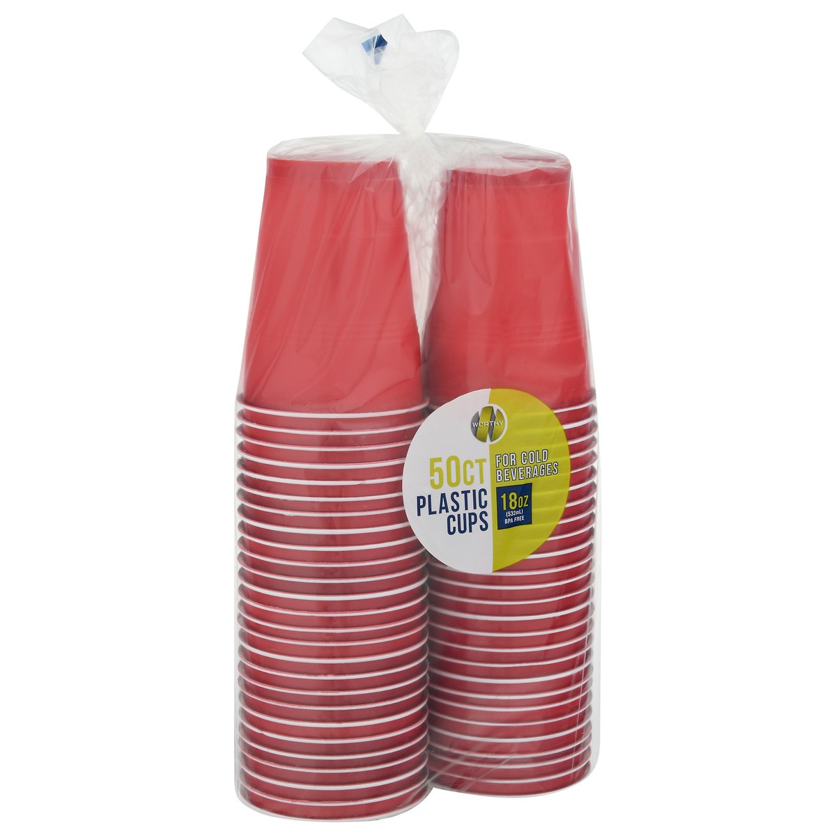 slide 9 of 9, Worthy 18 Ounce Plastic Cups 50 ea, 50 ct