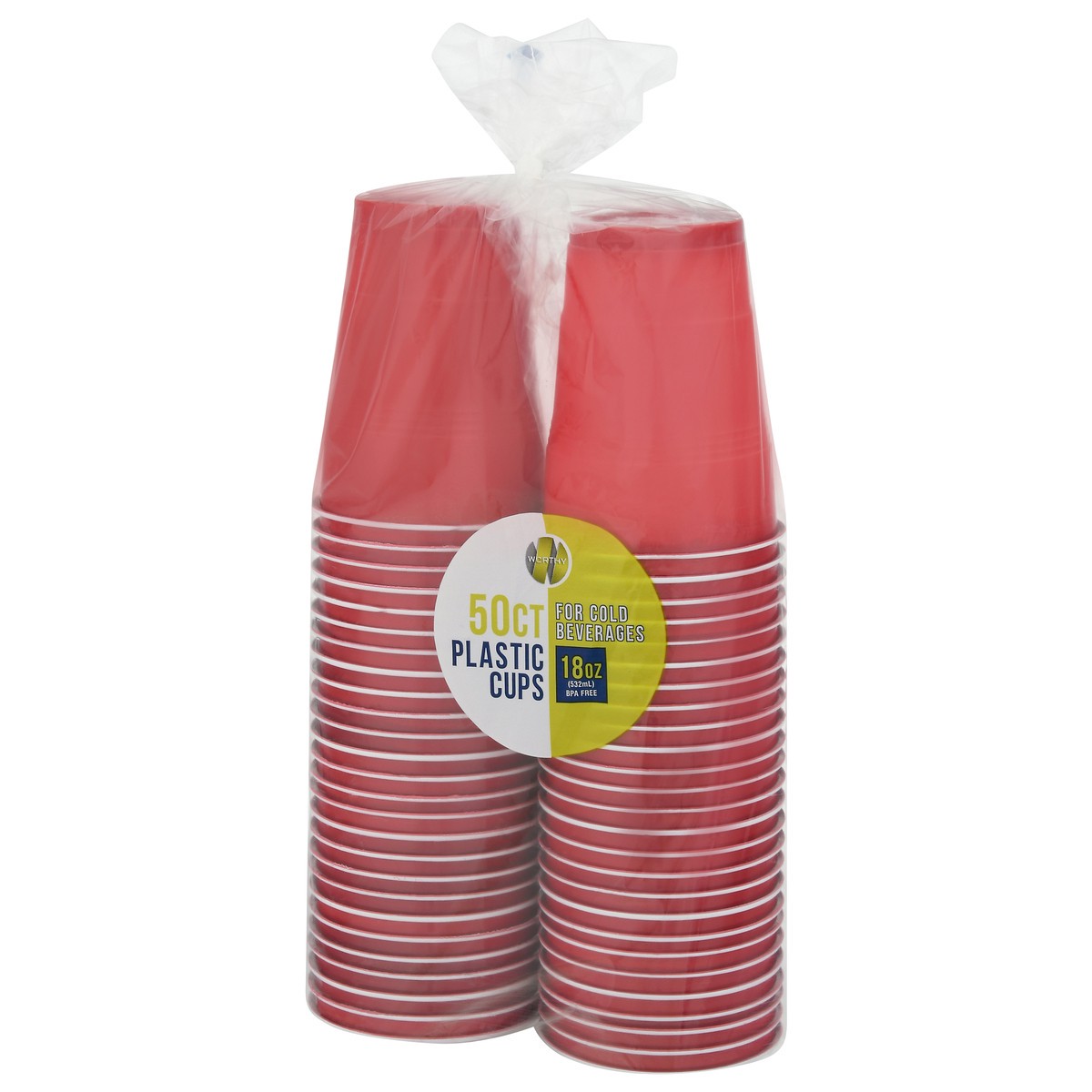 slide 7 of 9, Worthy 18 Ounce Plastic Cups 50 ea, 50 ct