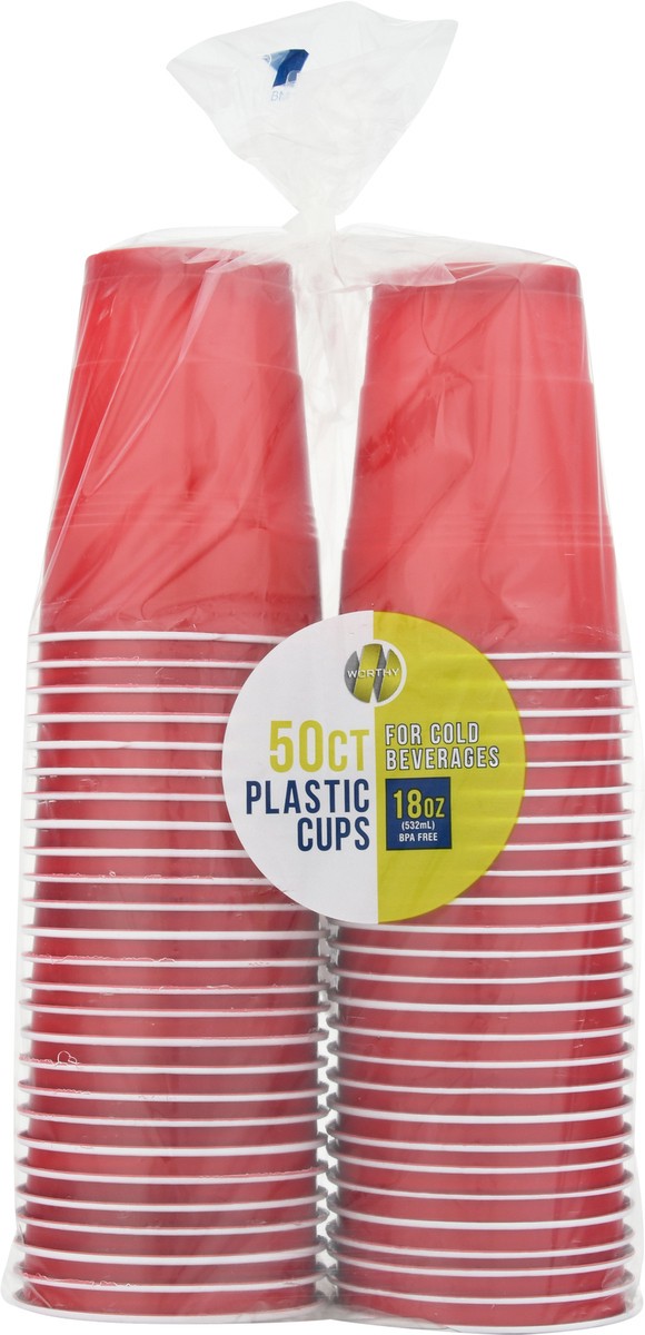 slide 3 of 9, Worthy 18 Ounce Plastic Cups 50 ea, 50 ct