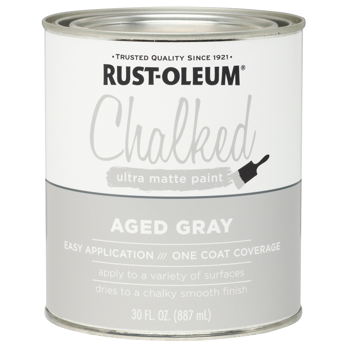 slide 1 of 1, Rust-Oleum Chalked Ultra Matte Paint - 285143, Quart, Aged Gray, 1 ct