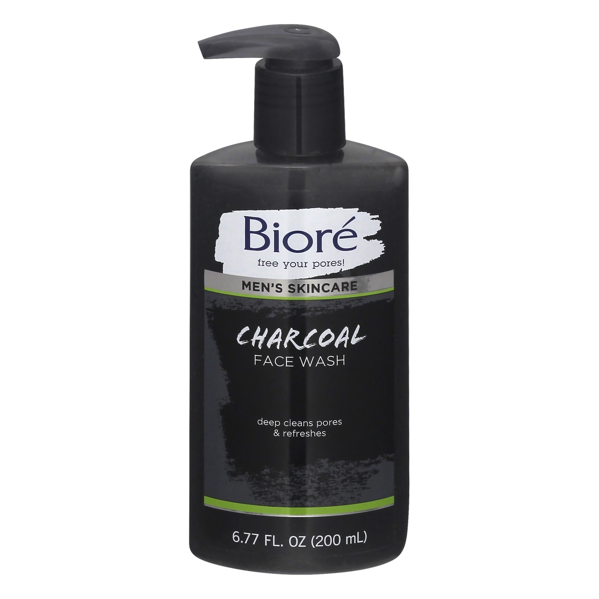 slide 1 of 1, Biore Men's Skincare Charcoal Face Wash, 6.77 fl oz