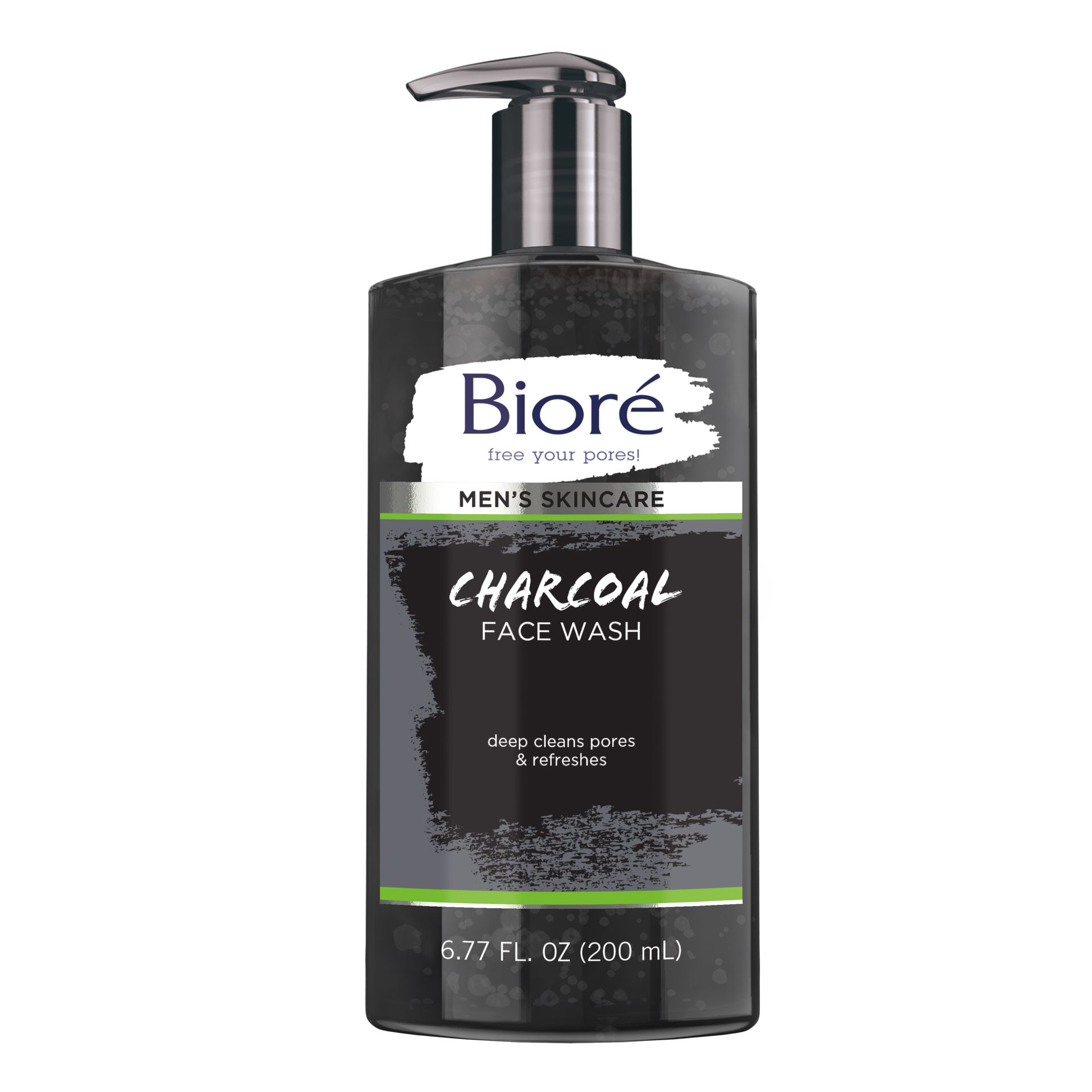 slide 1 of 2, Biore Charcoal Face Wash, Deep Pore Facial Cleanser, 6.77 fl oz