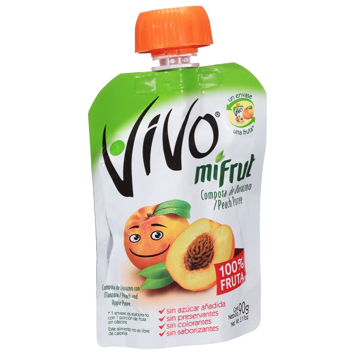 slide 9 of 9, Vivo MiFrut Peach and Apple Puree 3.17 oz, 3.17 oz