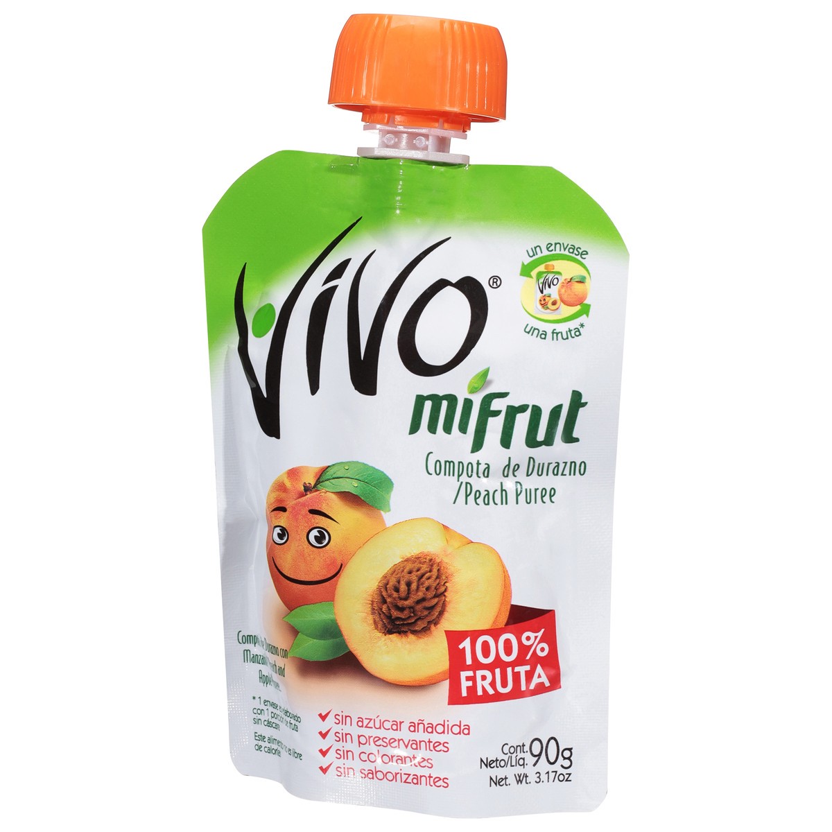 slide 3 of 9, Vivo MiFrut Peach and Apple Puree 3.17 oz, 3.17 oz