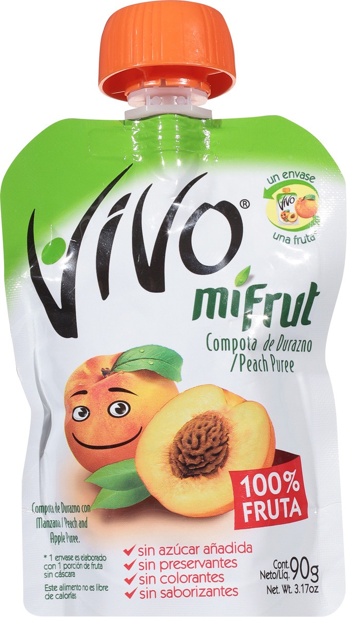 slide 7 of 9, Vivo MiFrut Peach and Apple Puree 3.17 oz, 3.17 oz