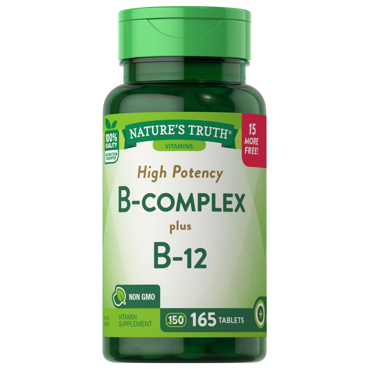 slide 1 of 4, Nature's Truth High Potency B-Complex plus B-12, 165 ct