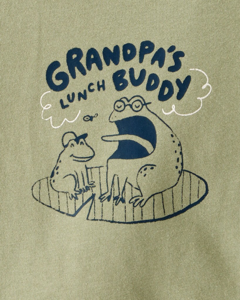 slide 2 of 2, Carter's Baby Boy Grandpa's Lunch Buddy Frog Cotton Long-Sleeve Graphic Bodysuit - Green Green 12M, 1 ct