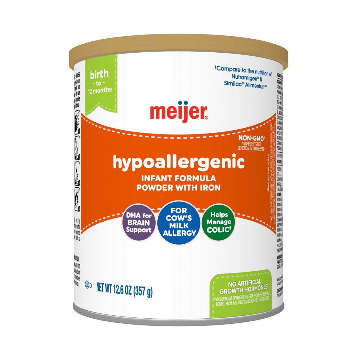 slide 1 of 21, Meijer Hypoallergenic Infant Formula Powder For Colic Due to Cow's Milk Allergy, 12.6 oz