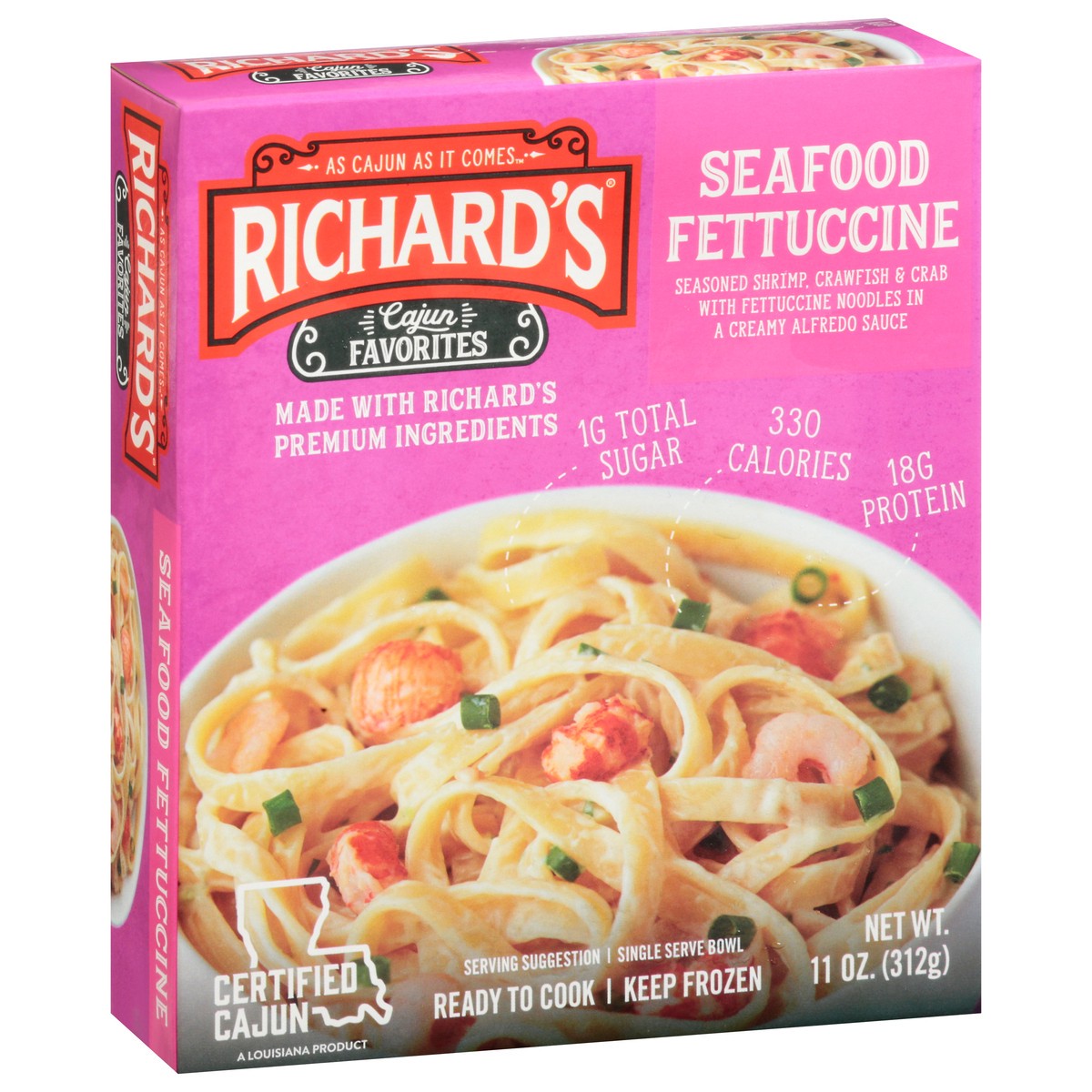 slide 12 of 14, Richard's Cajun Favorites Seafood Fettuccine, 11 oz