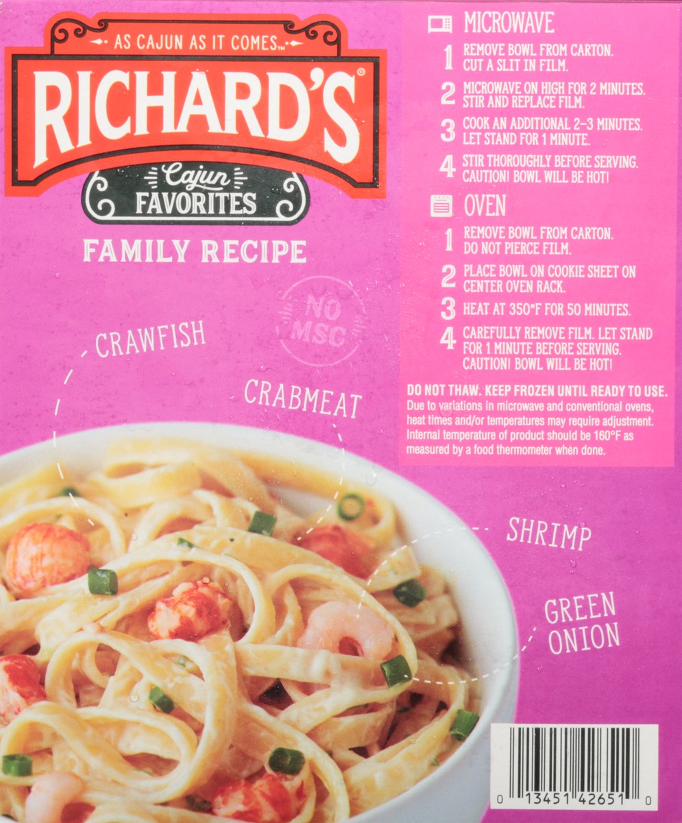 slide 14 of 14, Richard's Cajun Favorites Seafood Fettuccine, 11 oz