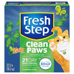 Fresh Step Clean Paws Cat Litter, Clumping Cat Litter With Febreze, Gain Scent – 22.5 Pounds